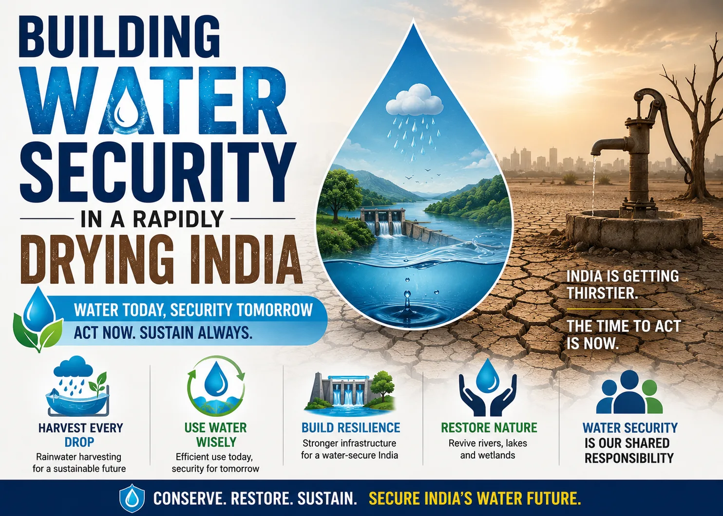 Building water security in a rapidly drying India