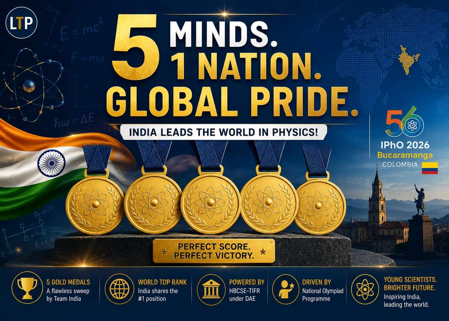 India’s Golden Sweep at the 56th International Physics Olympiad 2026 held at Bucaramanga, Colombia